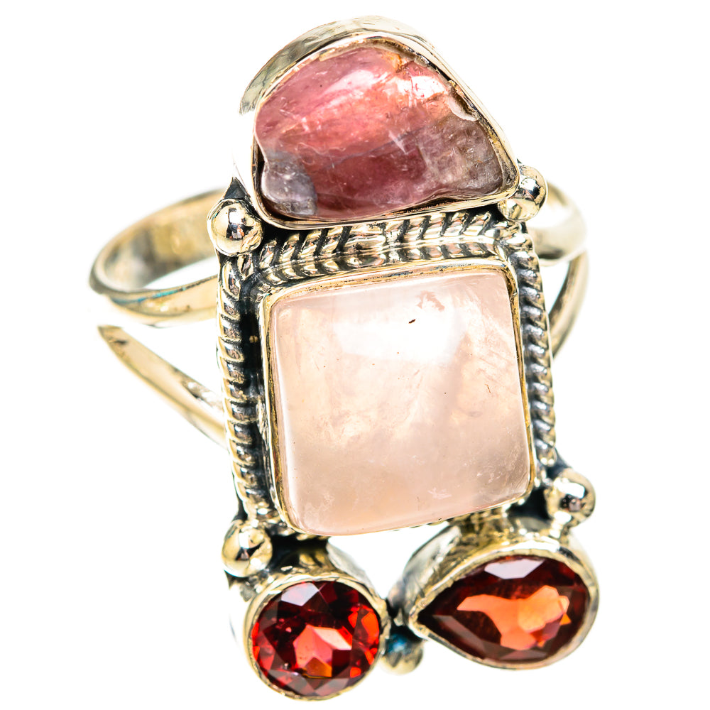 Rose Quartz, Garnet Rings handcrafted by Ana Silver Co - RING119254 - Photo 2