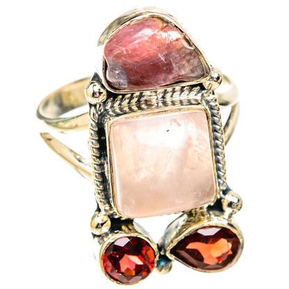 Rose Quartz, Garnet Rings handcrafted by Ana Silver Co - RING119254 - Photo 2