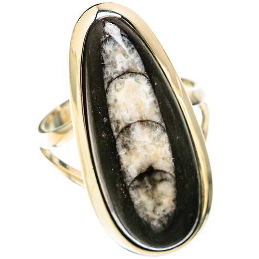 Orthoceras Fossil Rings handcrafted by Ana Silver Co - RING119259 - Photo 2