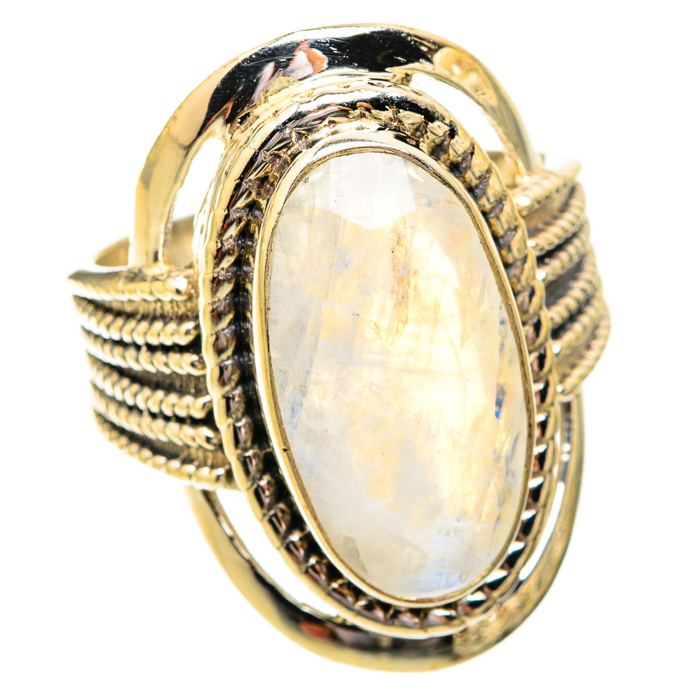 Rainbow Moonstone Rings handcrafted by Ana Silver Co - RING119261 - Photo 2