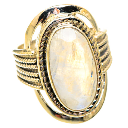 Rainbow Moonstone Rings handcrafted by Ana Silver Co - RING119261 - Photo 2