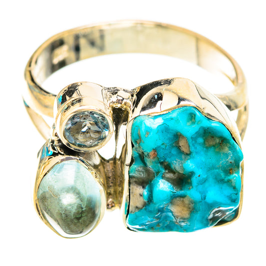 Turquoise, Aquamarine, Blue Topaz Rings handcrafted by Ana Silver Co - RING119294 - Photo 2