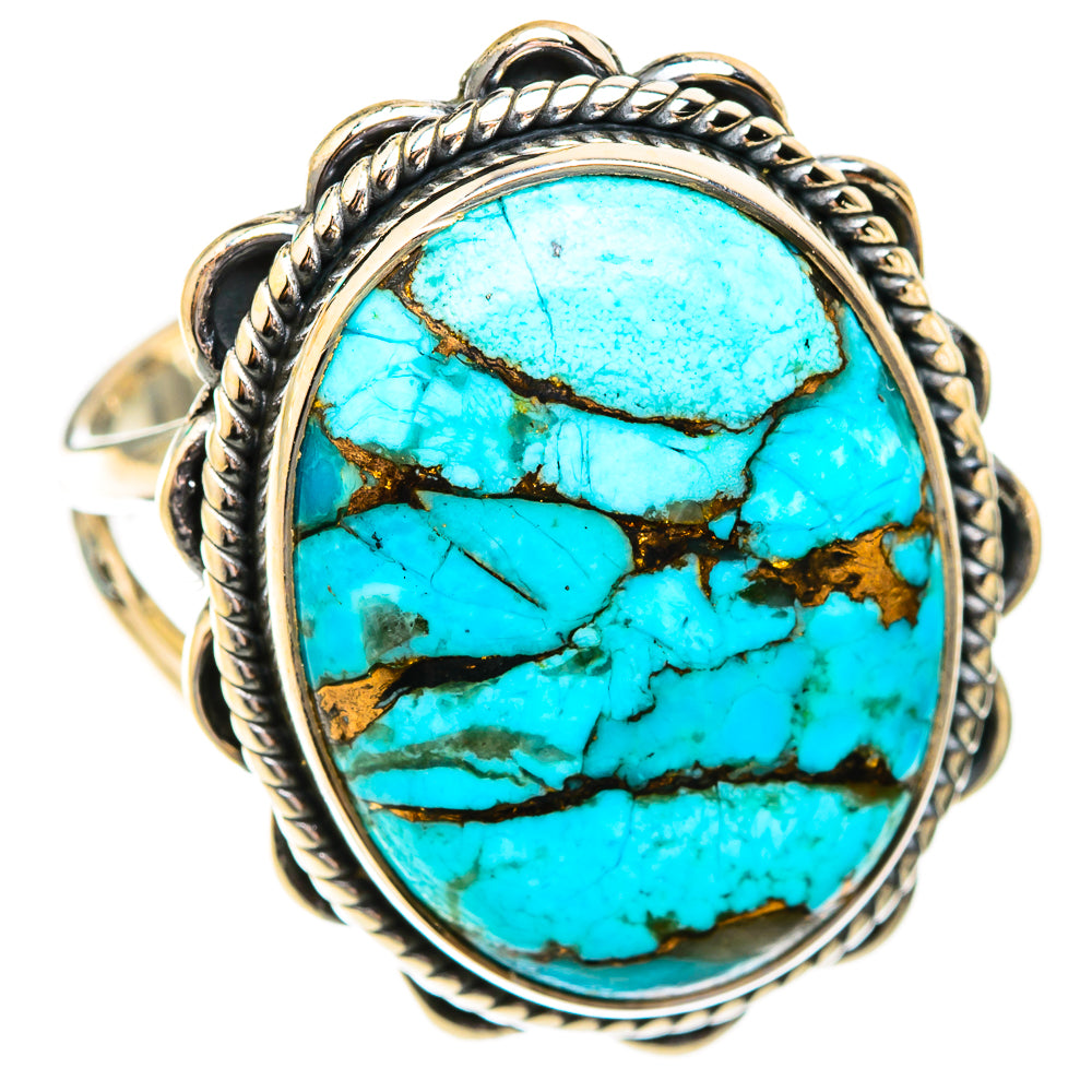 Blue Copper Composite Turquoise Rings handcrafted by Ana Silver Co - RING119296 - Photo 2