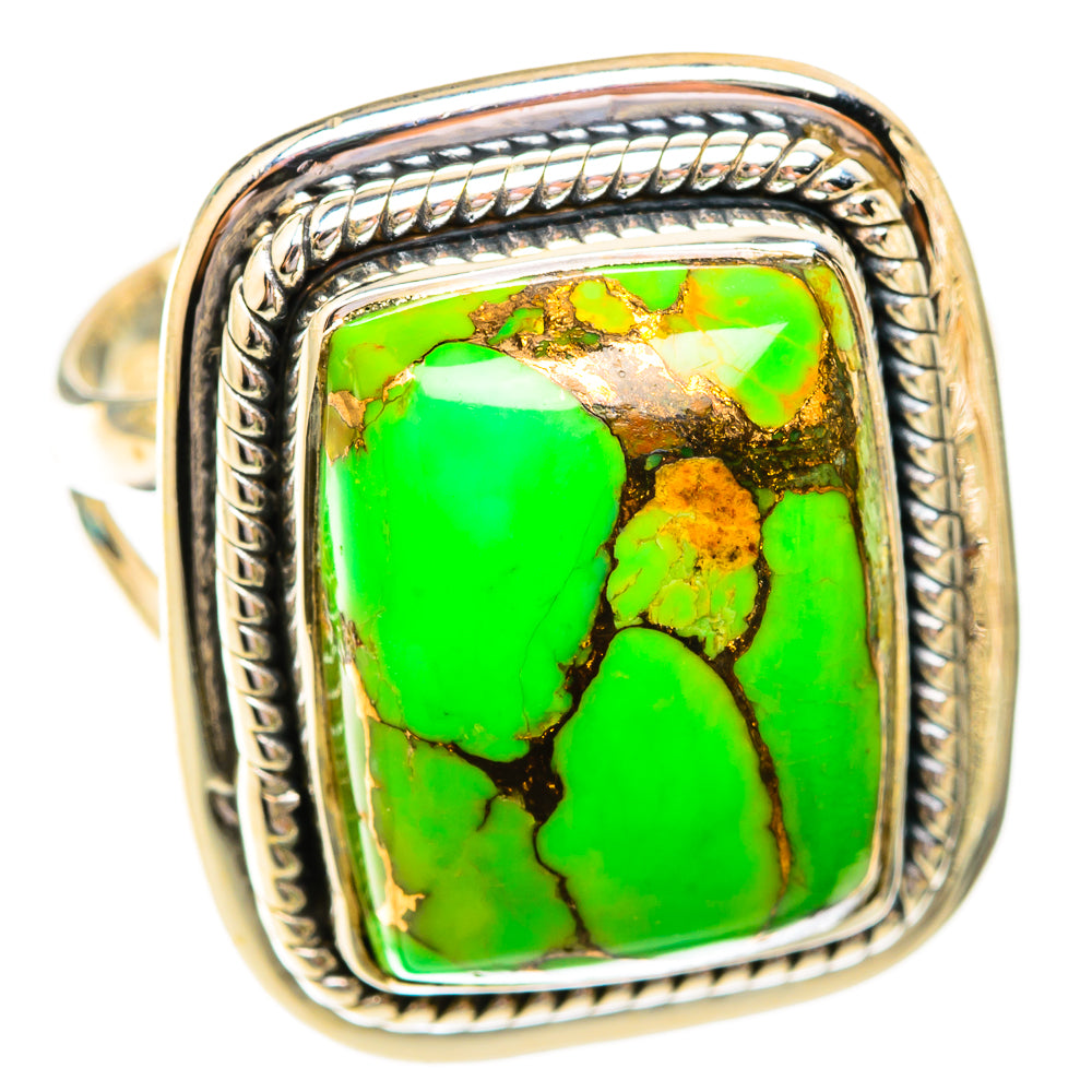 Green Copper Composite Turquoise Rings handcrafted by Ana Silver Co - RING119302 - Photo 2