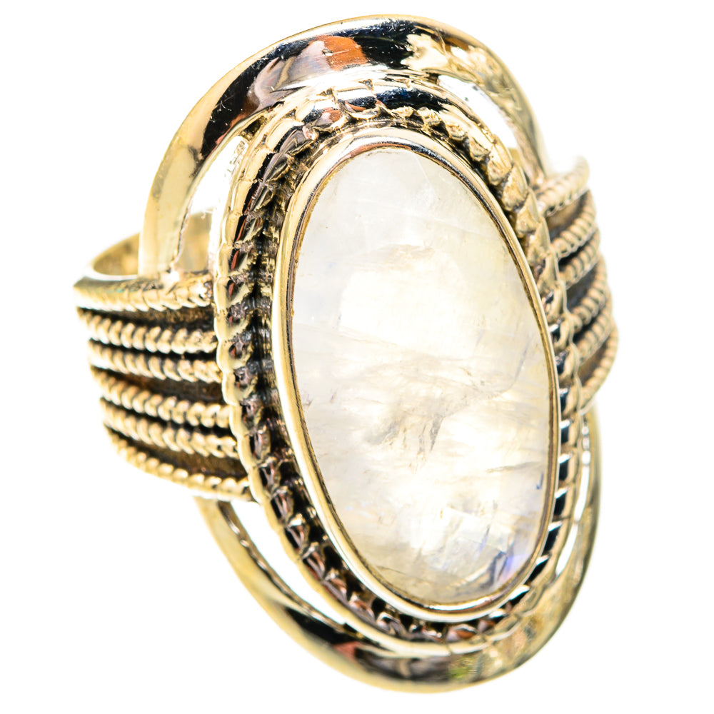 Rainbow Moonstone Rings handcrafted by Ana Silver Co - RING119314 - Photo 2