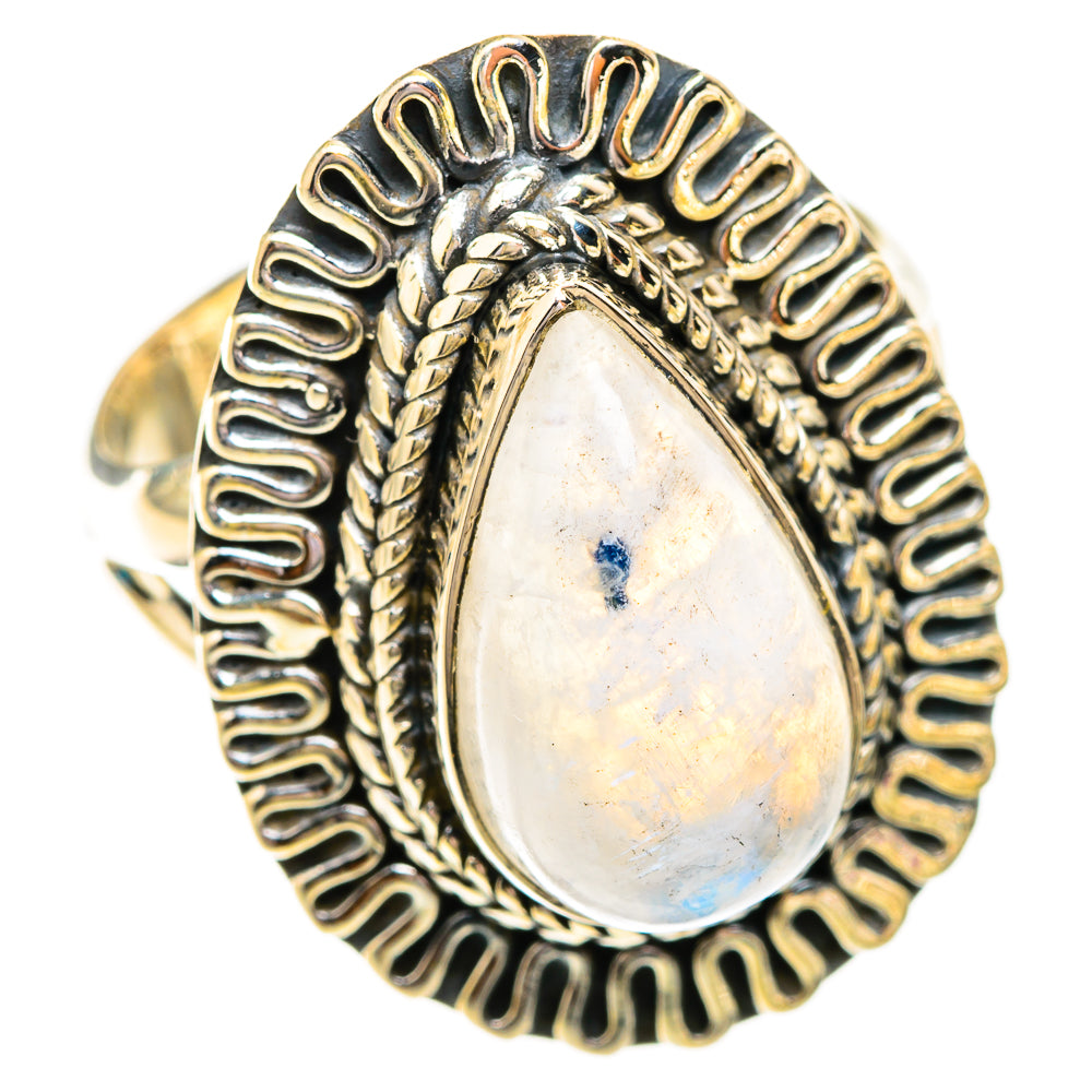 Rainbow Moonstone Rings handcrafted by Ana Silver Co - RING119315 - Photo 2