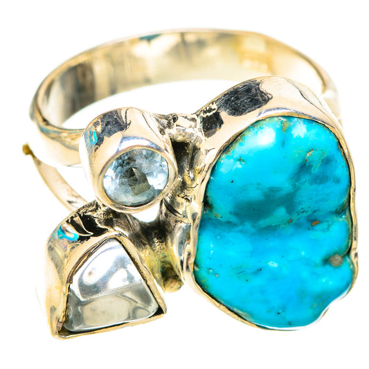 Turquoise, Blue Topaz Rings handcrafted by Ana Silver Co - RING119321 - Photo 2