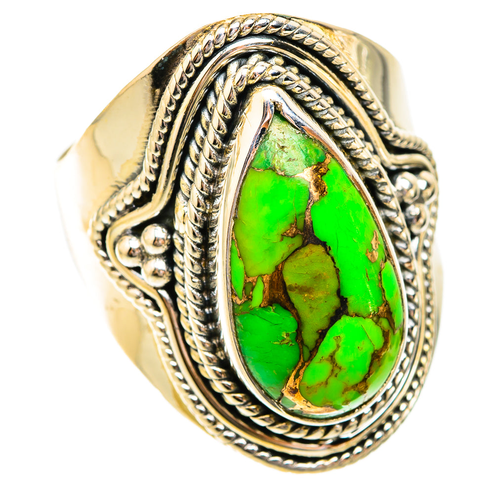 Green Copper Composite Turquoise Rings handcrafted by Ana Silver Co - RING119325 - Photo 2