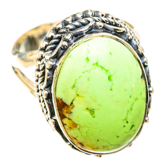 Lemon Chrysoprase Rings handcrafted by Ana Silver Co - RING119326 - Photo 2