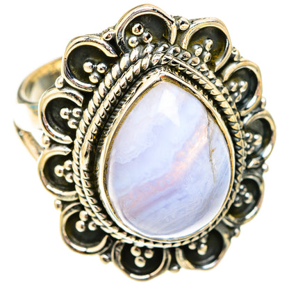 Blue Lace Agate Rings handcrafted by Ana Silver Co - RING119339 - Photo 2