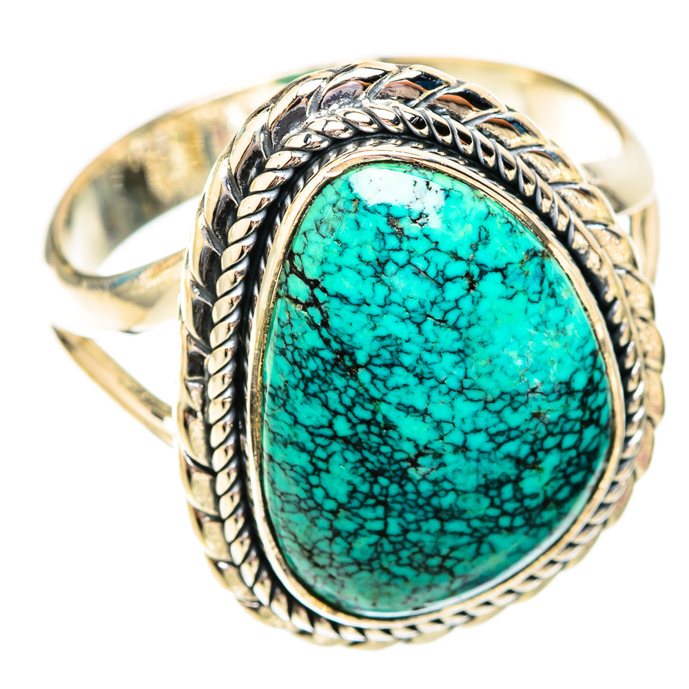 Tibetan Turquoise Rings handcrafted by Ana Silver Co - RING119352 - Photo 2