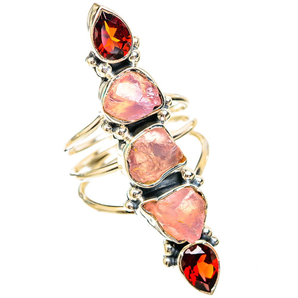 Rose Quartz, Garnet Rings handcrafted by Ana Silver Co - RING119364 - Photo 2