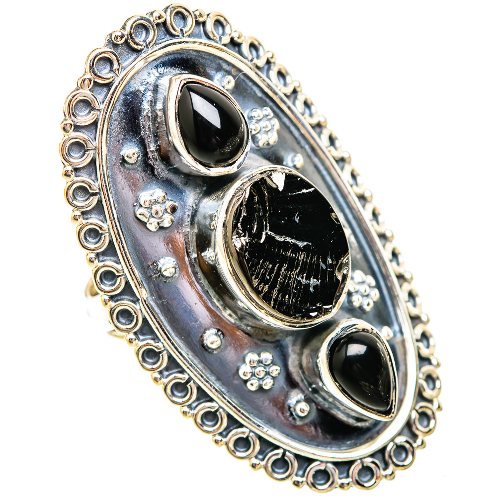 Shungite, Black Onyx Rings handcrafted by Ana Silver Co - RING119368 - Photo 2
