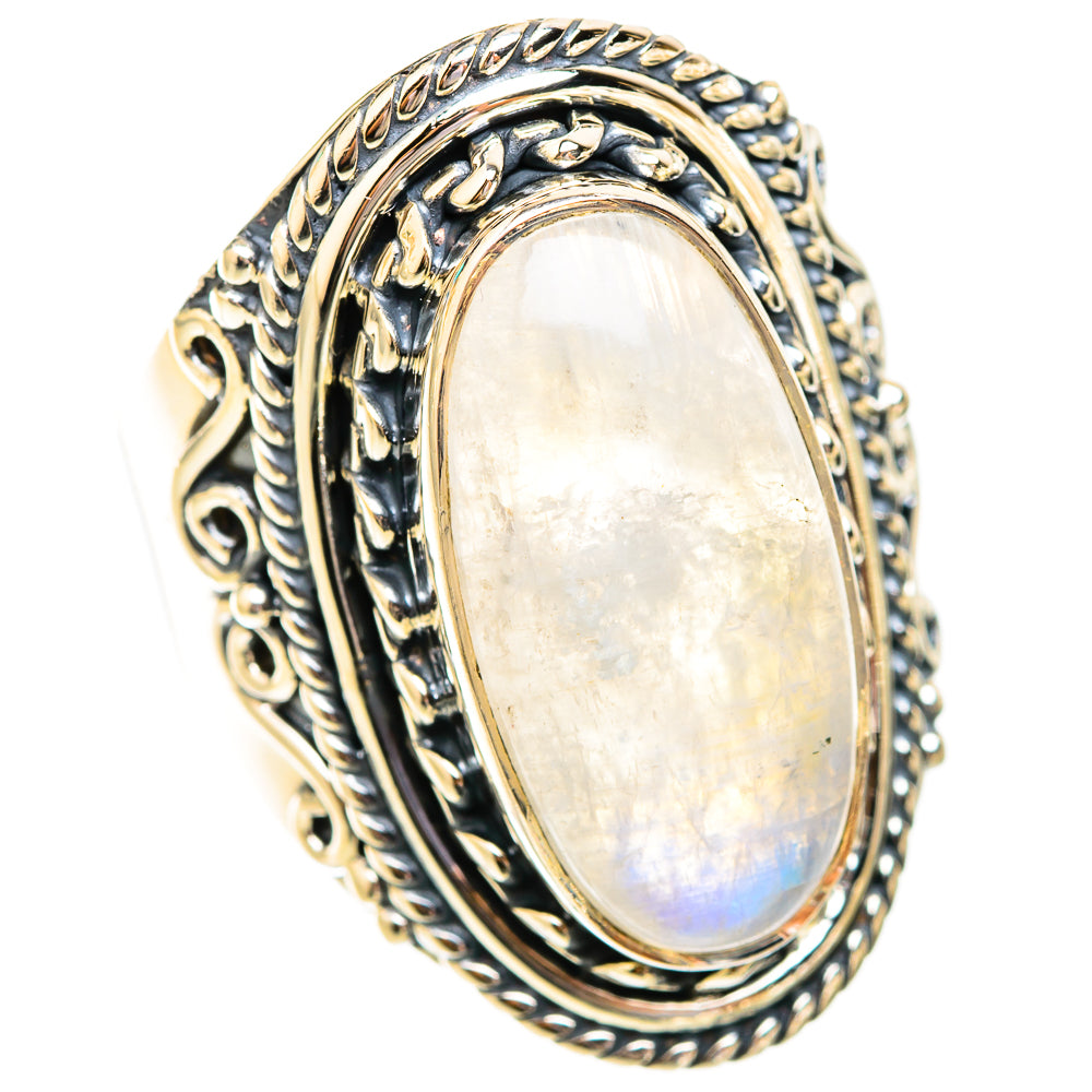 Rainbow Moonstone Rings handcrafted by Ana Silver Co - RING119370 - Photo 2