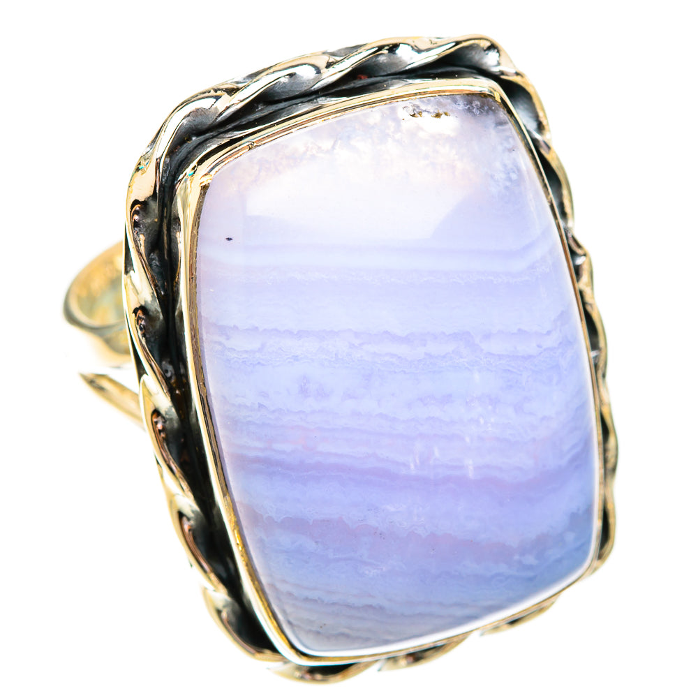 Blue Lace Agate Rings handcrafted by Ana Silver Co - RING119371 - Photo 2