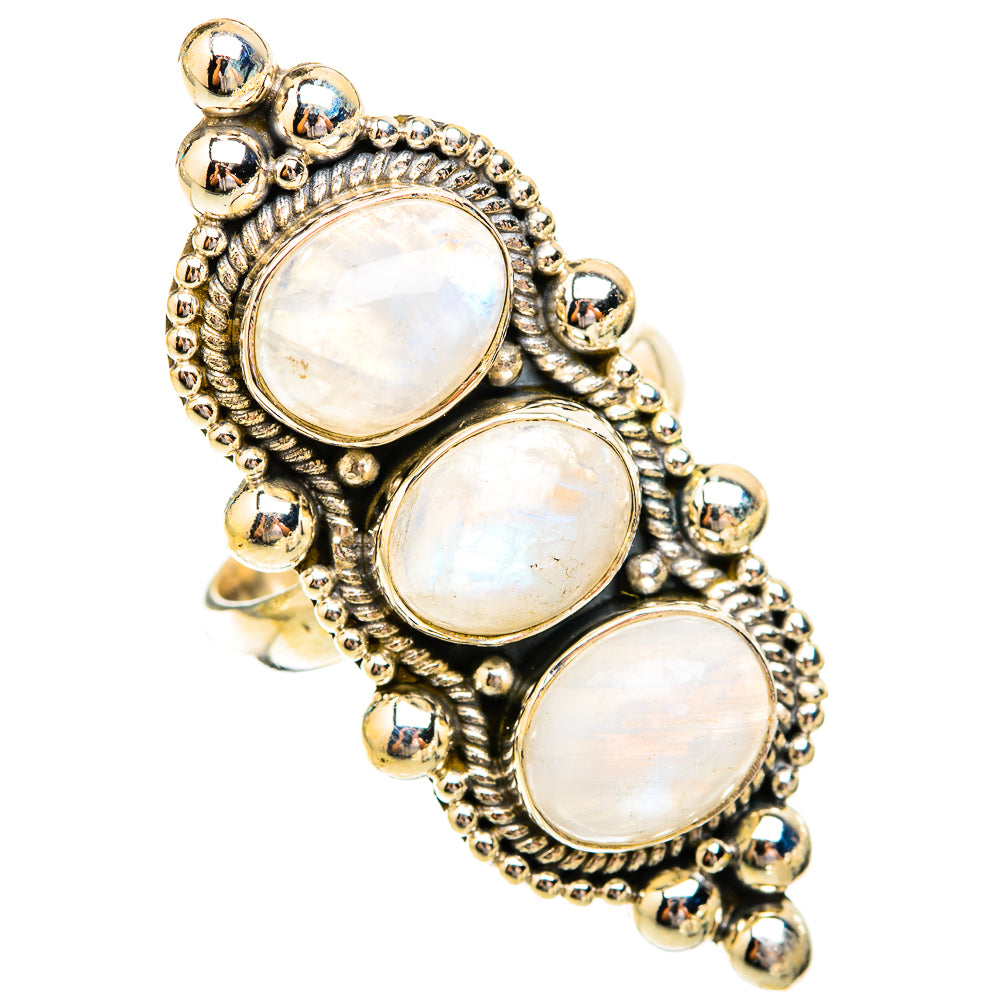 Rainbow Moonstone Rings handcrafted by Ana Silver Co - RING119373 - Photo 2