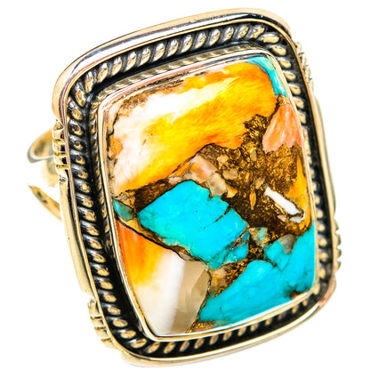 Spiny Oyster Turquoise Rings handcrafted by Ana Silver Co - RING119377 - Photo 2