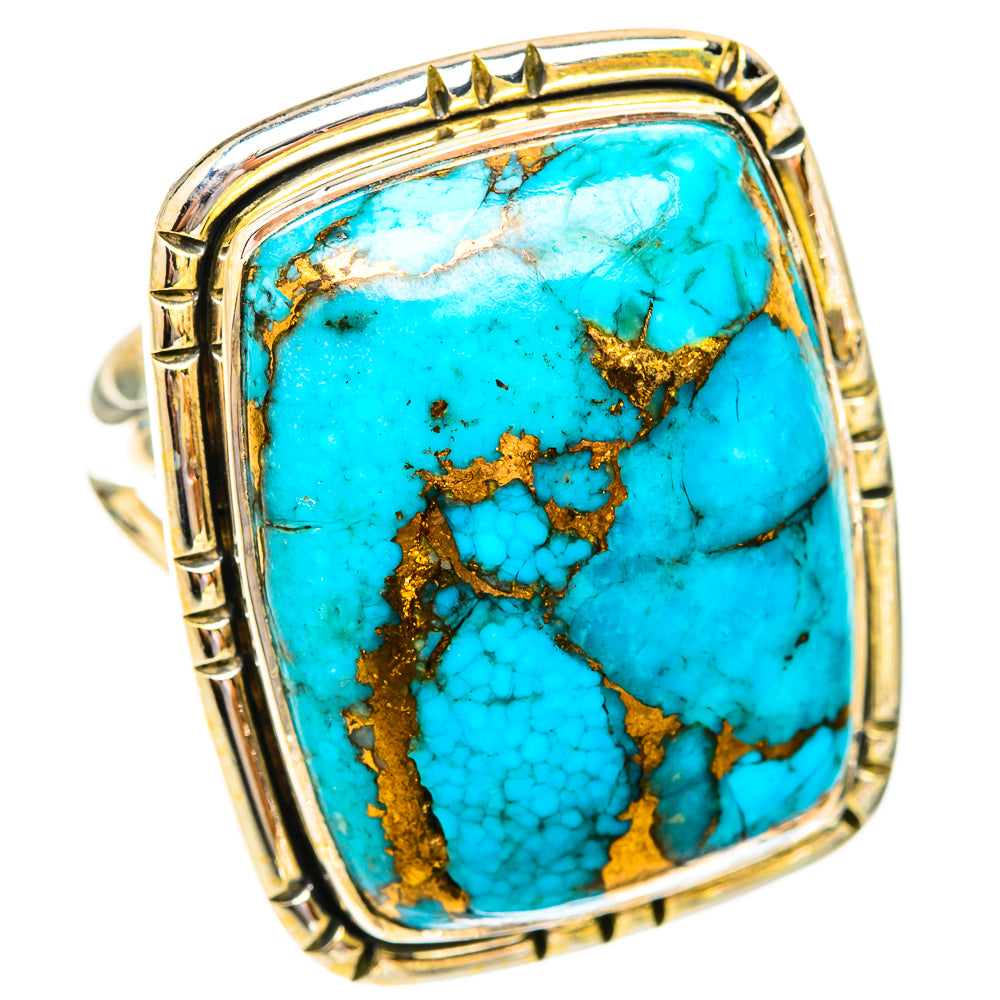 Blue Copper Composite Turquoise Rings handcrafted by Ana Silver Co - RING119383 - Photo 2