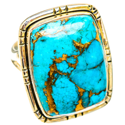 Blue Copper Composite Turquoise Rings handcrafted by Ana Silver Co - RING119383 - Photo 2