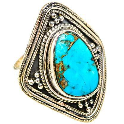 Blue Copper Composite Turquoise Rings handcrafted by Ana Silver Co - RING119389 - Photo 2
