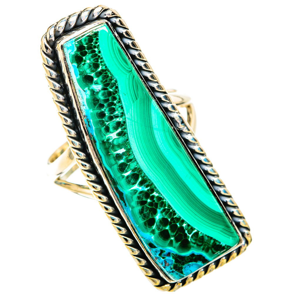 Malachite In Chrysocolla Rings handcrafted by Ana Silver Co - RING119394 - Photo 2