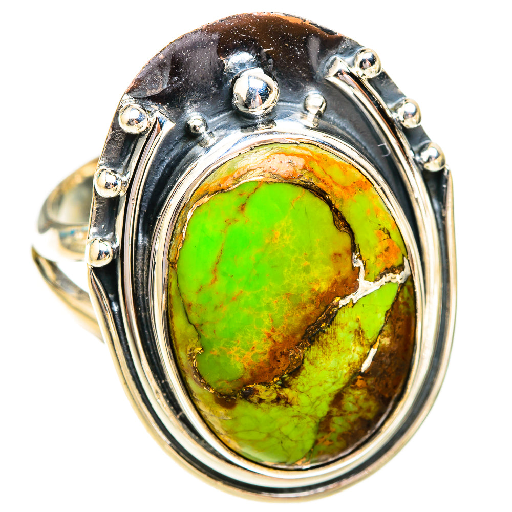 Green Copper Composite Turquoise Rings handcrafted by Ana Silver Co - RING119396 - Photo 2