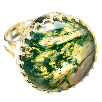 Green Moss Agate Rings handcrafted by Ana Silver Co - RING119397 - Photo 2