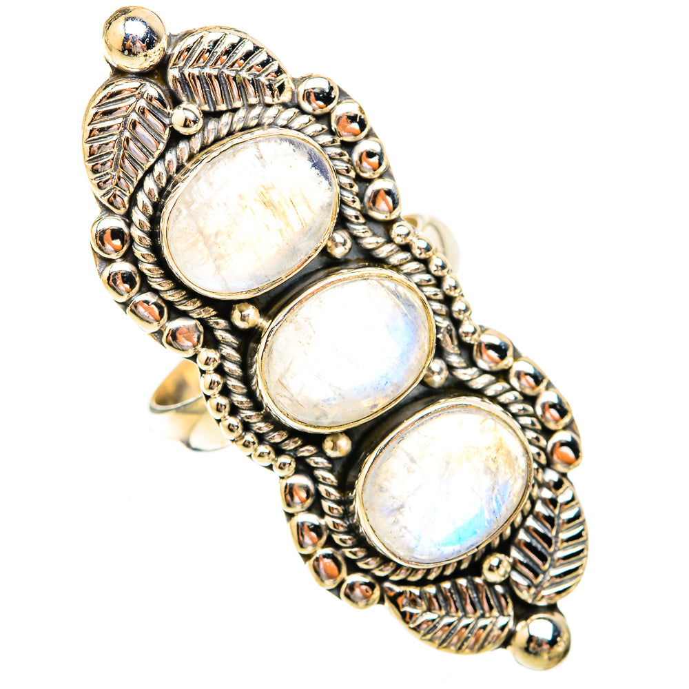 Rainbow Moonstone Rings handcrafted by Ana Silver Co - RING119424 - Photo 2