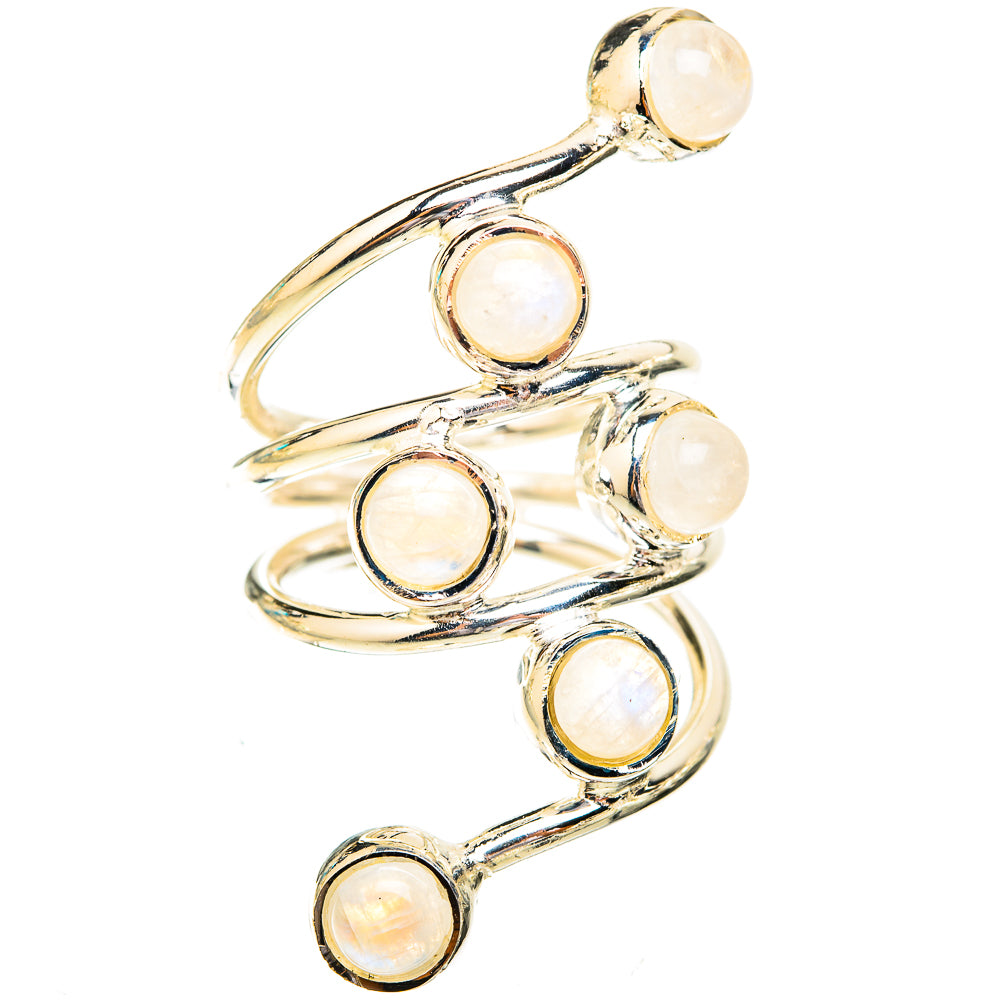 Rainbow Moonstone Rings handcrafted by Ana Silver Co - RING119425 - Photo 2