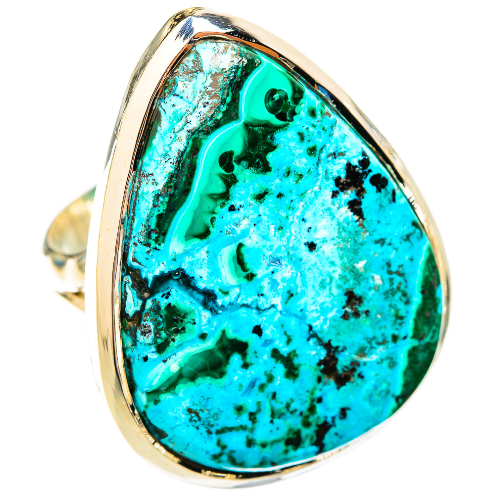 Chrysocolla In Malachite Rings handcrafted by Ana Silver Co - RING119429 - Photo 2