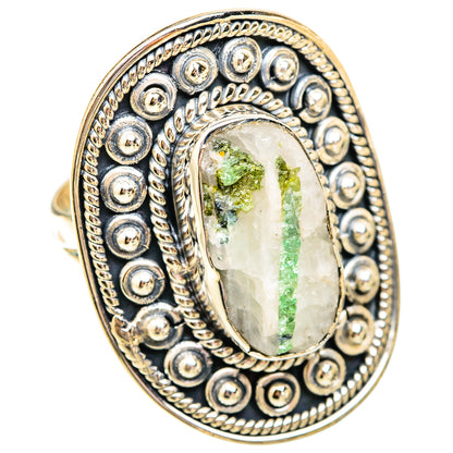 Green Tourmaline In Quartz Rings handcrafted by Ana Silver Co - RING119438 - Photo 2