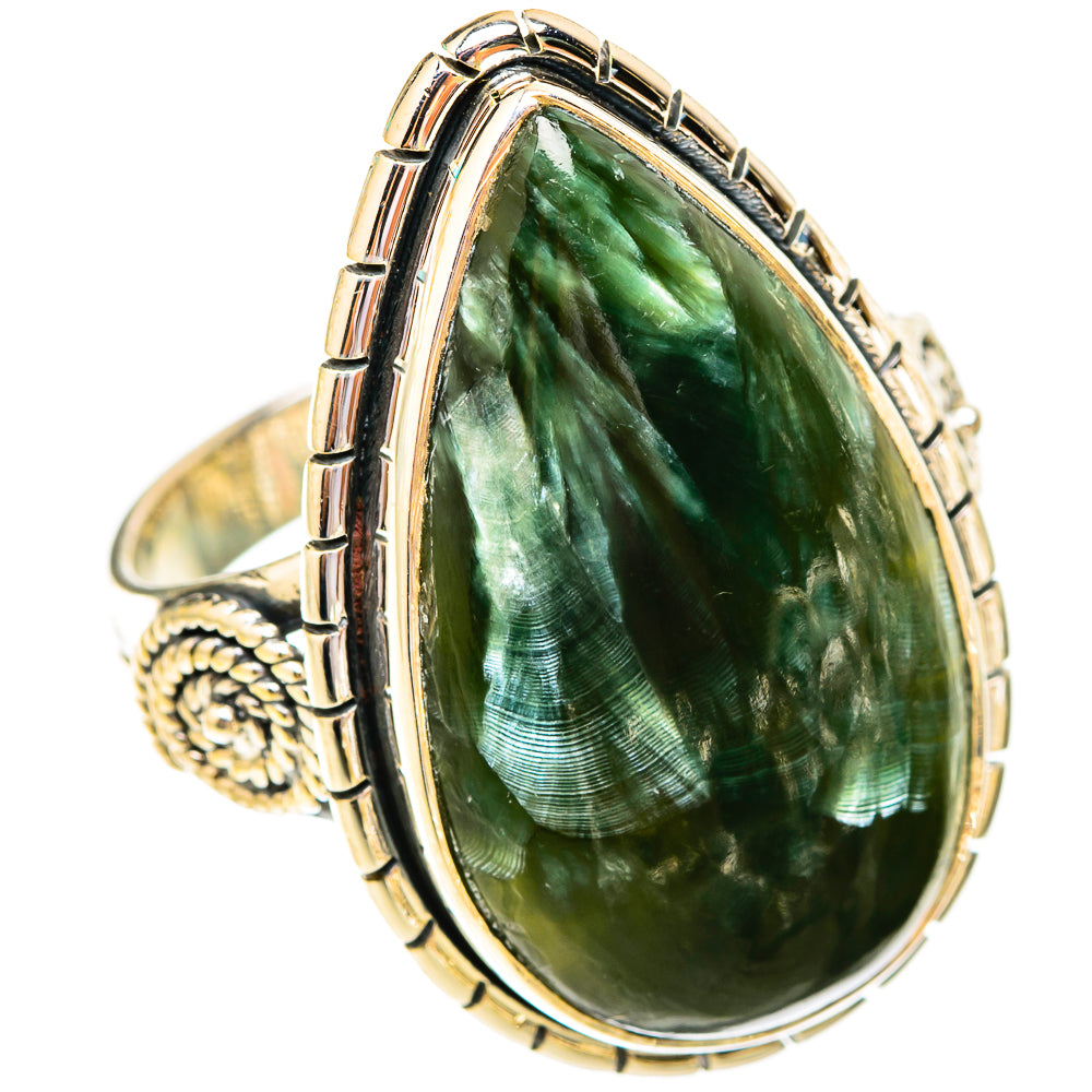 Seraphinite Rings handcrafted by Ana Silver Co - RING119445 - Photo 2