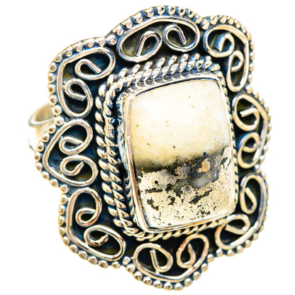Pyrite Agate Rings handcrafted by Ana Silver Co - RING119457 - Photo 2