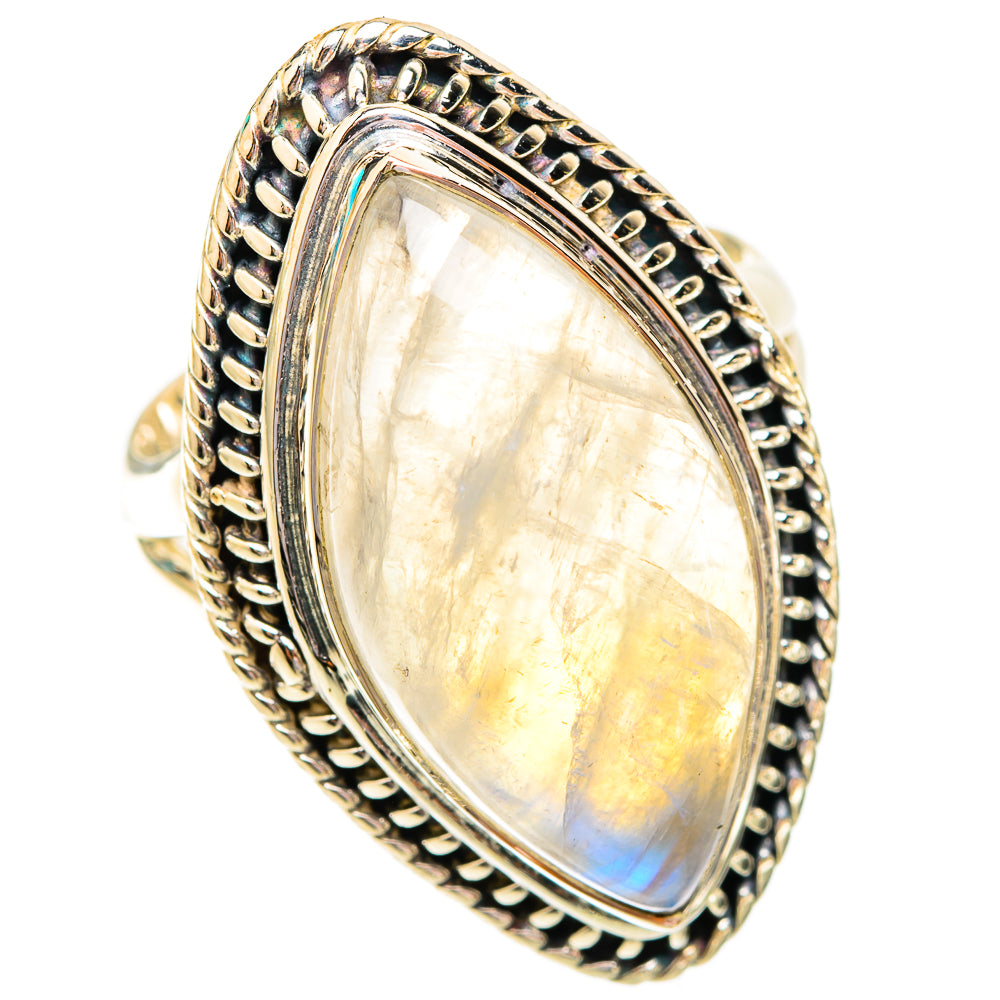 Rainbow Moonstone Rings handcrafted by Ana Silver Co - RING119460 - Photo 2