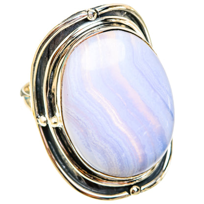 Blue Lace Agate Rings handcrafted by Ana Silver Co - RING119461 - Photo 2