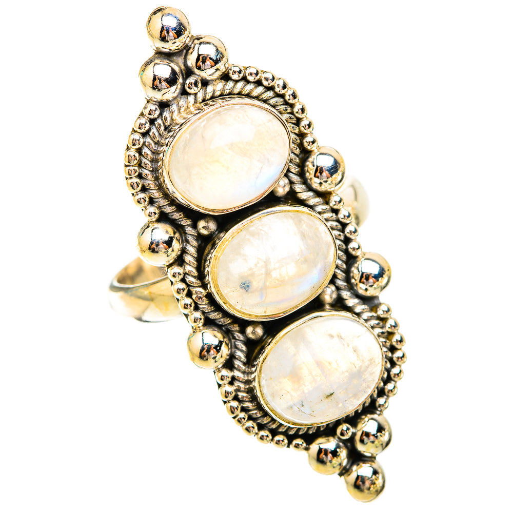 Rainbow Moonstone Rings handcrafted by Ana Silver Co - RING119463 - Photo 2