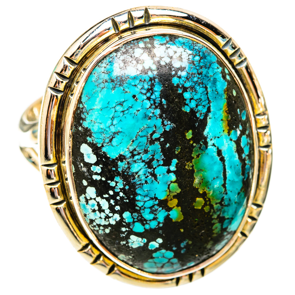 Tibetan Turquoise Rings handcrafted by Ana Silver Co - RING119471 - Photo 2