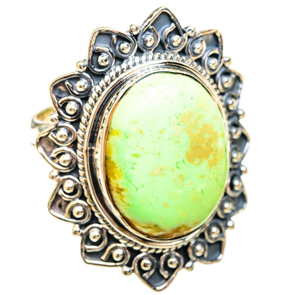 Lemon Chrysoprase Rings handcrafted by Ana Silver Co - RING119474 - Photo 2