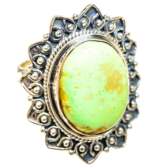 Lemon Chrysoprase Rings handcrafted by Ana Silver Co - RING119474 - Photo 2