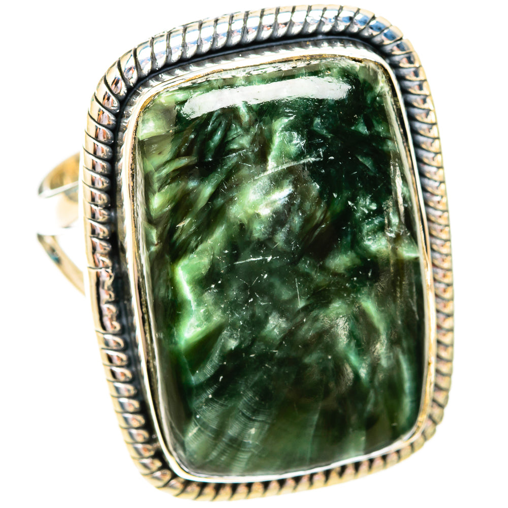 Seraphinite Rings handcrafted by Ana Silver Co - RING119477 - Photo 2