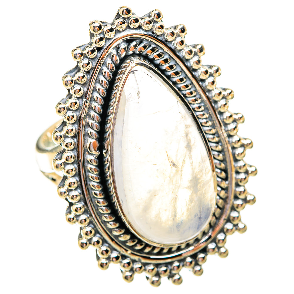Rainbow Moonstone Rings handcrafted by Ana Silver Co - RING119498 - Photo 2