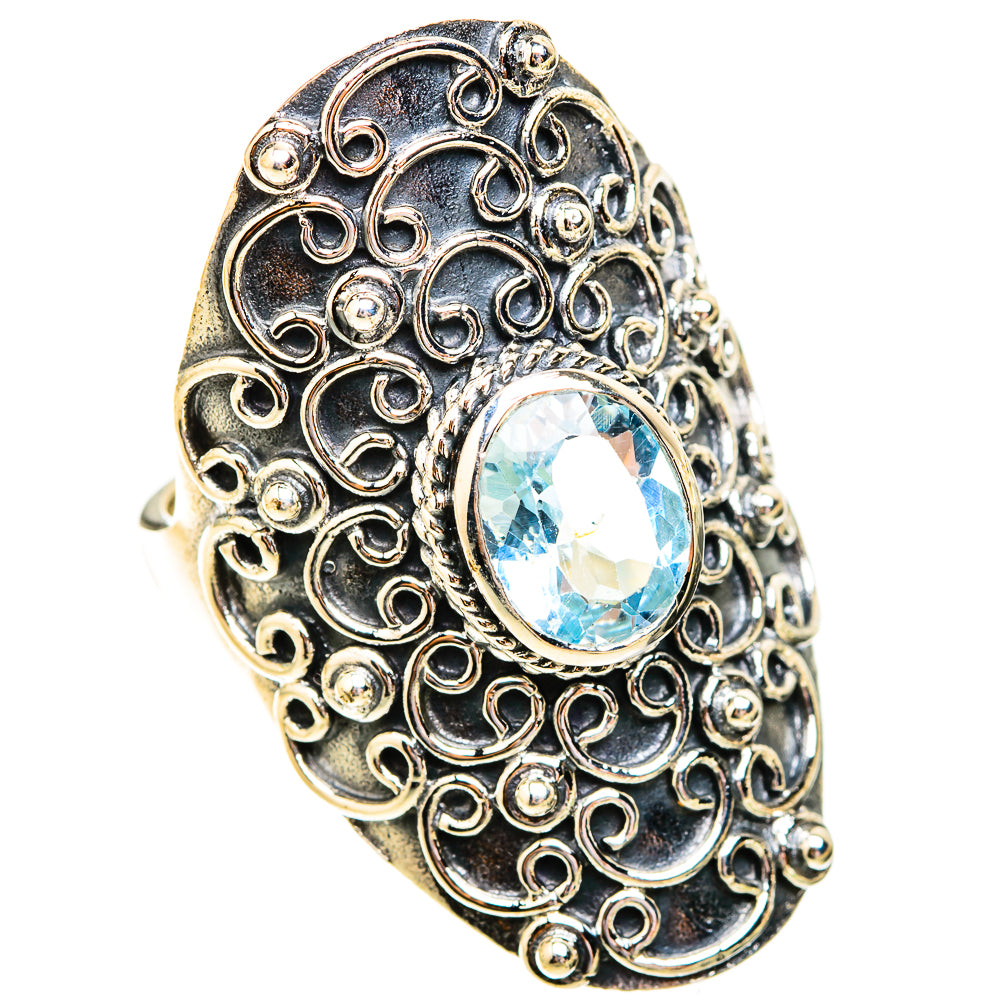 Blue Topaz Rings handcrafted by Ana Silver Co - RING119509 - Photo 2