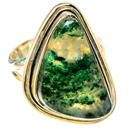 Green Moss Agate Rings handcrafted by Ana Silver Co - RING119516 - Photo 2