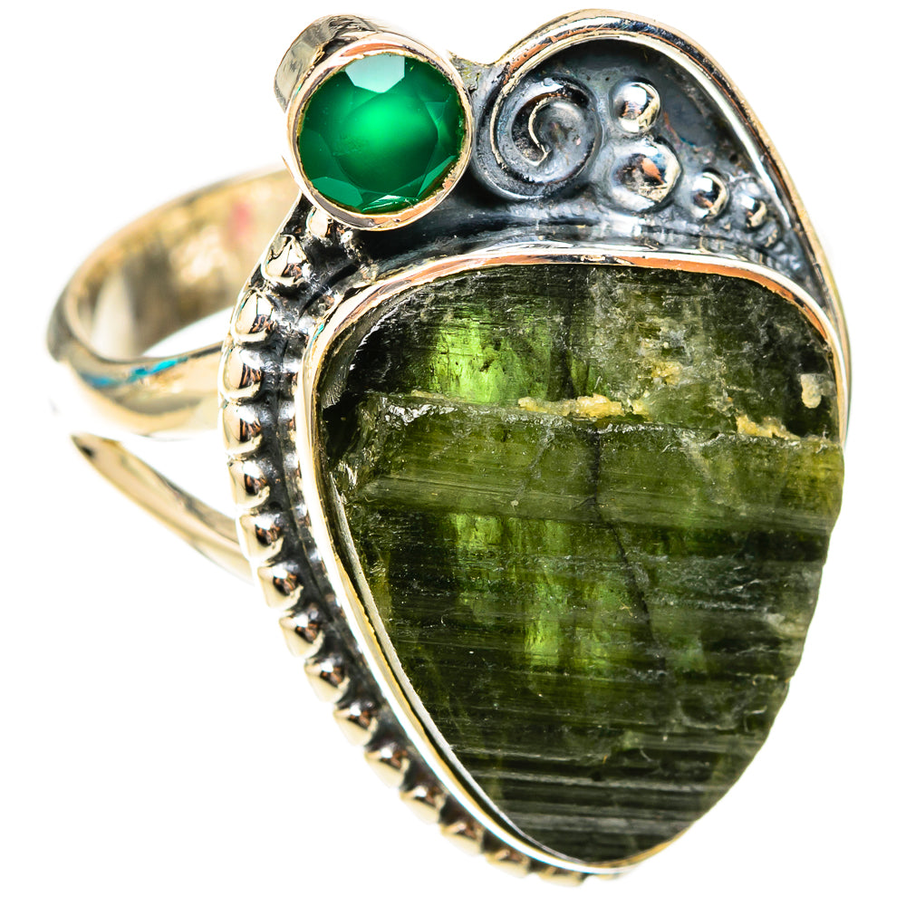 Green Tourmaline Rings handcrafted by Ana Silver Co - RING119518 - Photo 2