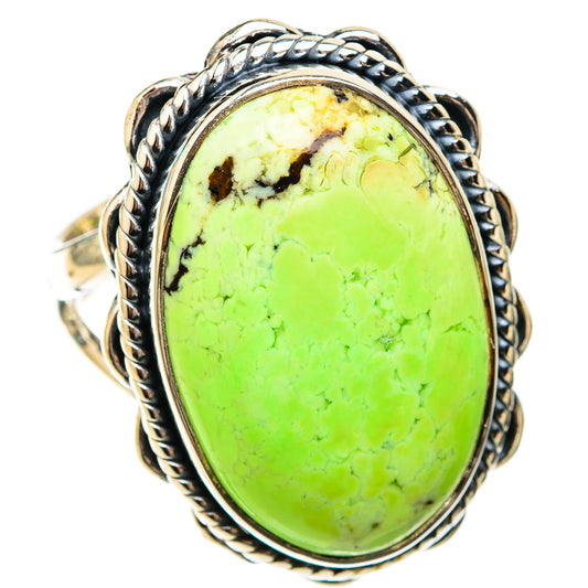 Lemon Chrysoprase Rings handcrafted by Ana Silver Co - RING119519 - Photo 2