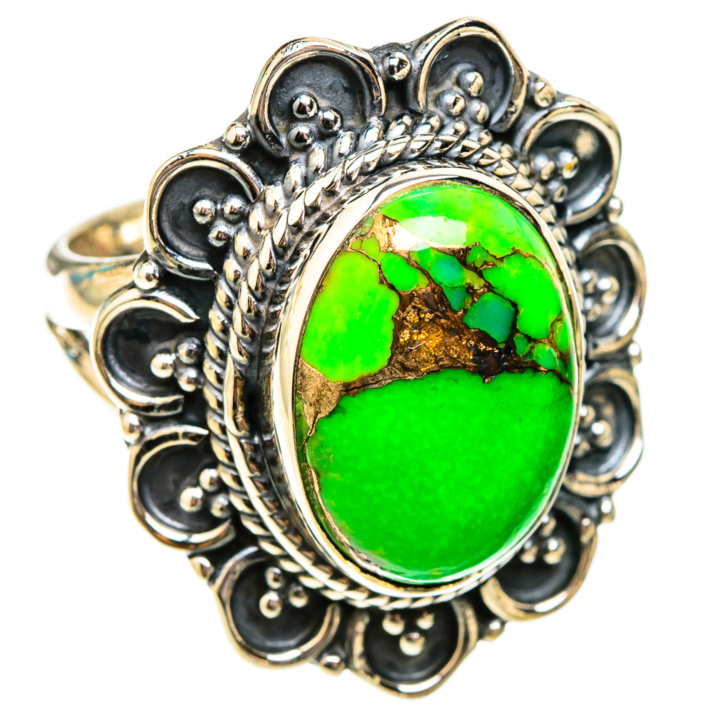 Green Copper Composite Turquoise Rings handcrafted by Ana Silver Co - RING119520 - Photo 2