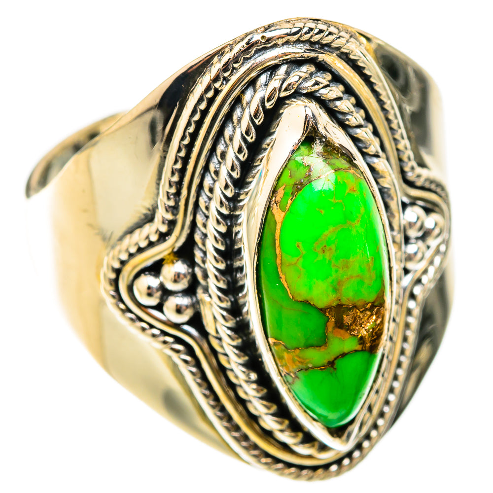 Green Copper Composite Turquoise Rings handcrafted by Ana Silver Co - RING119545 - Photo 2