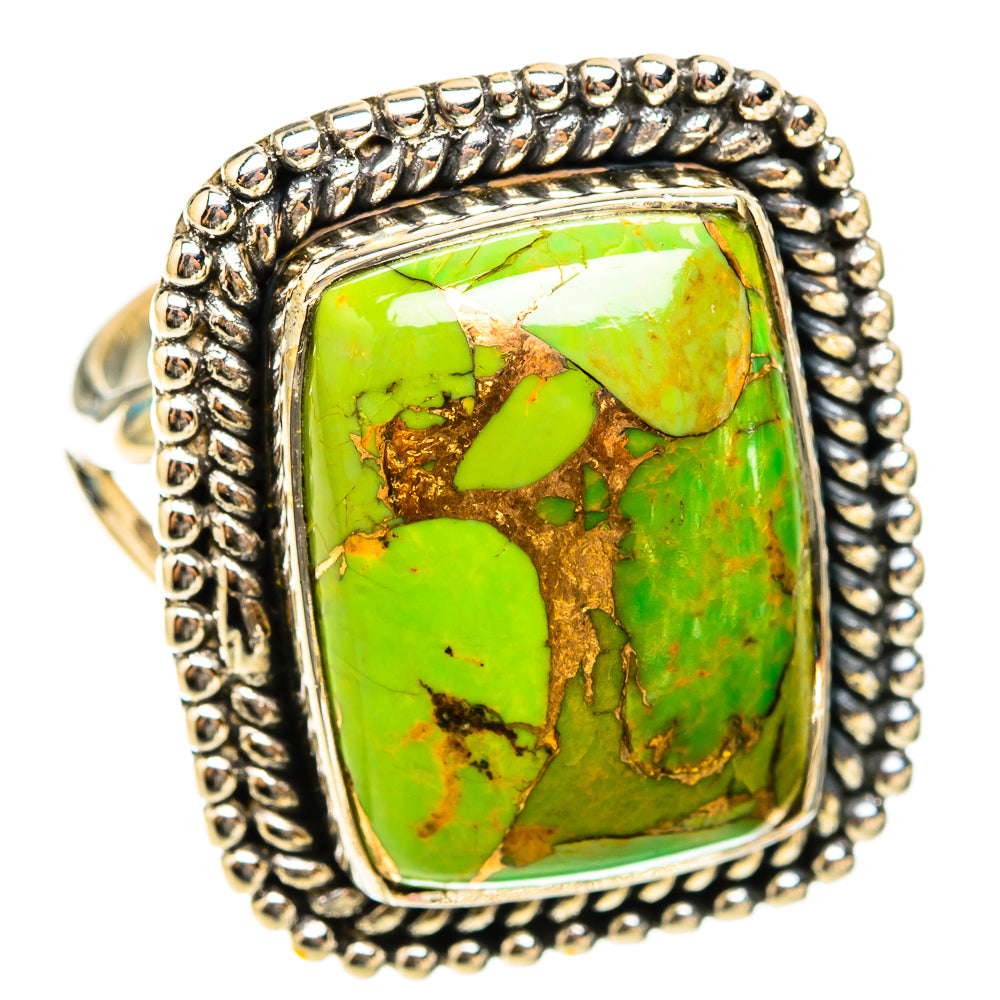 Green Copper Composite Turquoise Rings handcrafted by Ana Silver Co - RING119549 - Photo 2