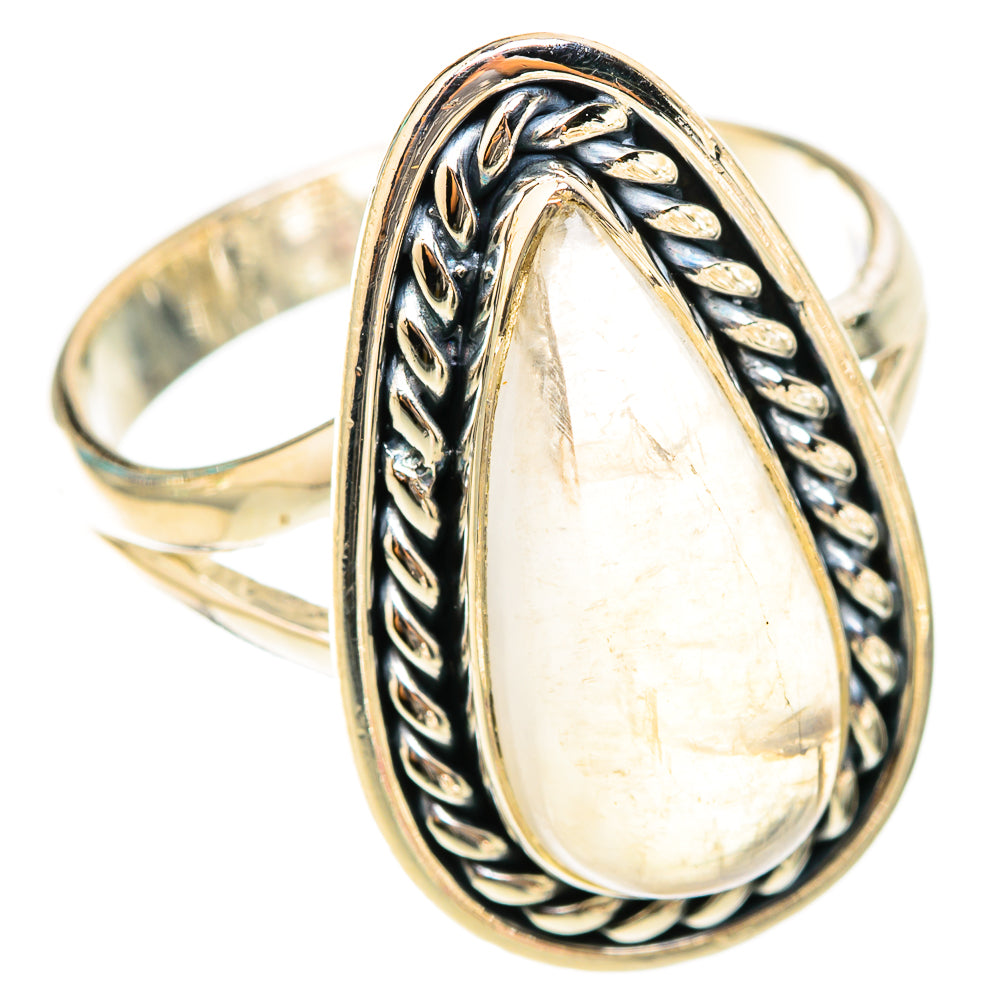 Rainbow Moonstone Rings handcrafted by Ana Silver Co - RING119561 - Photo 2