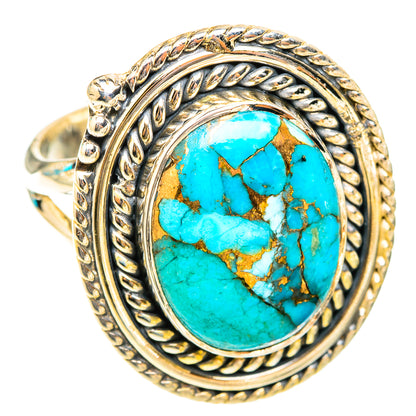 Blue Copper Composite Turquoise Rings handcrafted by Ana Silver Co - RING119565 - Photo 2